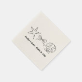 フォーマルビーチ結婚式ビーフシーシェル&ボウナプキンズ スタンダードカクテルナプキン (角)
