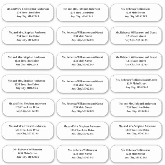 フォーマルフォントのエンベロ結婚ープの住所ステッカー シール (正面)