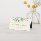 フォーマルフローラパーソナライズされた折り曲げ座席表 プレイスカード (裏面)