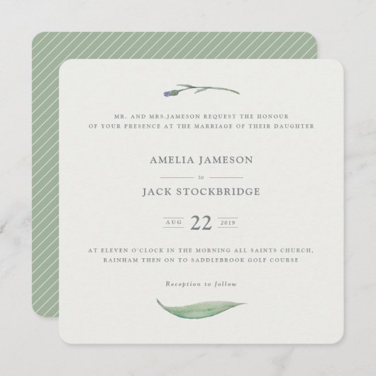 フォーマルフローラ 招待状 (正面/裏面)