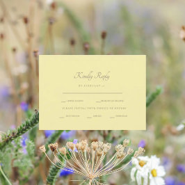 フォーマルブタリーイエローディナーオプションRSVP 出欠カード