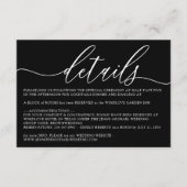 フォーマルブラックモダン結婚ズアコモデーション詳細 エンクロージャーカード (正面)