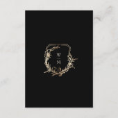 フォーマルブラック&クリームモノグラム金ゴールドリース詳細 エンクロージャーカード (裏面)