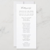 フォーマルプログラム結婚歓迎の式カード (裏面)