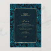 フォーマルペイズリーのダークティール(緑がかった色)ID767 メニュー (正面)