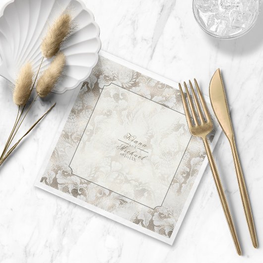 フォーマルペイズリース結婚シャンパンID767ナプキンス スタンダードランチョンナプキン