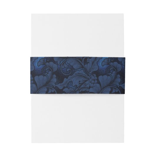 フォーマルペイズリー結婚のネイビーブルーID767 招待状ベリーバンド (裏面例)