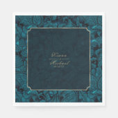 フォーマルペイズリー結婚ズDarkティール（緑がかった色）ID767ナプキンス スタンダードランチョンナプキン (正面)