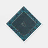 フォーマルペイズリー結婚ズDarkティール（緑がかった色）ID767ナプキンス スタンダードランチョンナプキン (角)