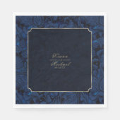 フォーマルペイズリー結婚ズNavy Blue ID767ナプキンス スタンダードランチョンナプキン (正面)