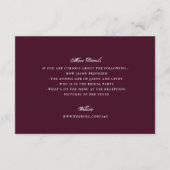 フォーマルマルーン海軍の書道エレガントな結婚式 エンクロージャーカード (正面)