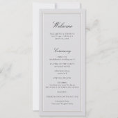 フォーマルモダンクラシックアイボリー結婚式プログラム (正面)