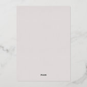 フォーマルモダンクラシックオーキッドタックス結婚のバラ金ゴールド 箔招待状 (裏面)