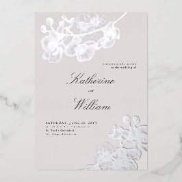 フォーマルモダンクラシックトゥックス結婚ズシルバー 箔招待状