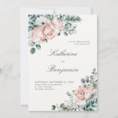 フォーマルモダンクラシックバラエレガントな結婚式 招待状 (正面)