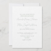 フォーマルモダン書Sage Green結婚's 招待状 (正面)