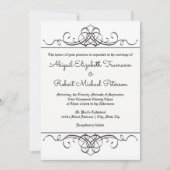 フォーマルヴィンテージの花開き – 5結婚式招待状 招待状 (正面)