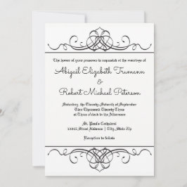 フォーマルヴィンテージの花開き – 5結婚式招待状 招待状