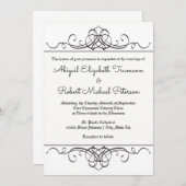 フォーマルヴィンテージの花開き – 5結婚式招待状 招待状 (正面/裏面)