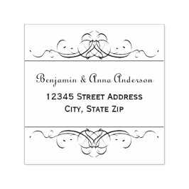 フォーマルヴィンテージの花飾り – 自己手書きアドレスのスタンプ セルフインキングスタンプ