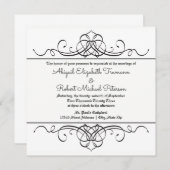 フォーマルヴィンテージフローリッシュ – 結婚式招待状 招待状 (正面/裏面)