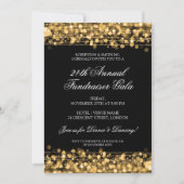 フォーマル企業の金パーティーエレガント金ゴールド 招待状 (正面)