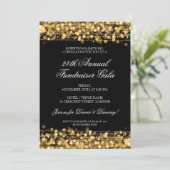 フォーマル企業の金パーティーエレガント金ゴールド 招待状 (スタンド正面)