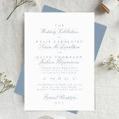 フォーマル伝統的エレガントクラシックダスティブルー 招待状