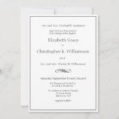 フォーマル伝統的クラシック親の結婚 招待状 (正面)