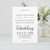 フォーマル伝統的ミニマル結婚式招待状 招待状 (スタンド正面)