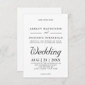 フォーマル伝統的ミニマル結婚式招待状 招待状 (正面/裏面)