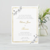 フォーマル伝統的金ゴールドシンプルフレー結婚ム 招待状 (スタンド正面)