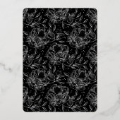 フォーマル実在金ゴールド手書きフローラ誕生日 箔招待状 (裏面)