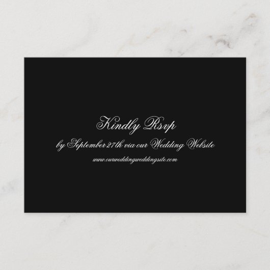 フォーマル書跡ブラッククラシックQRコード結婚s 出欠カード (正面)