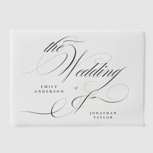 フォーマル書道ブラックタイ結婚ズ ベラム紙招待状 (正面)