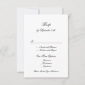 フォーマル書道ブラック&ホワイトクラシック結婚ズ 出欠カード (正面)