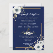 フォーマル白ア航海のネモネ結婚ネ 招待状 (正面)