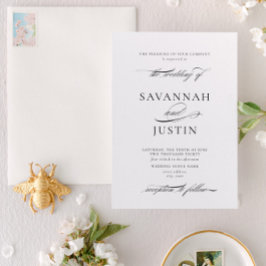 フォーマル白黒の書結婚道 招待状