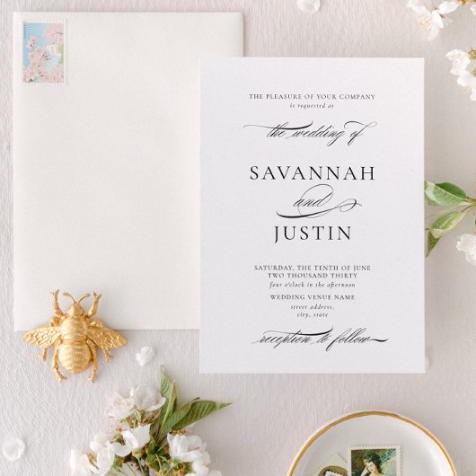 フォーマル白黒の書結婚道 招待状