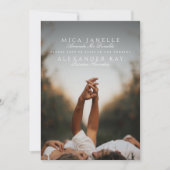 フォーマル白黒クラシックフルネーム写真 セーブザデート (正面)