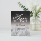 フォーマル白黒クリスマスパーティー保存日付 案内ポストカード (スタンド正面)