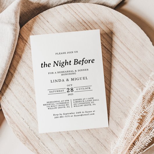 フォーマル白黒ナイトリハーサル 招待状