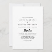 フォーマル白黒ボスペインのダ結婚ス 招待状 (正面)