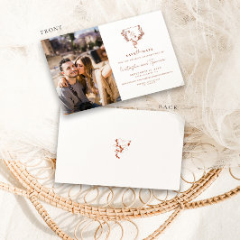 フォーマル素朴フローラクレストモノグラム日付の保存 セーブザデート