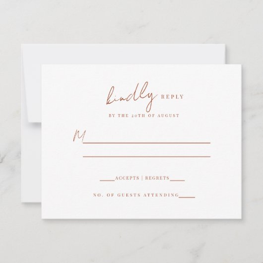 フォーマル素朴フローラクレストRSVPモノグラム結婚の 出欠カード (正面)