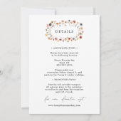 フォーマル結婚カラフルフローラの詳細 招待状 (裏面)