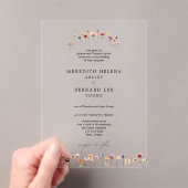 フォーマル結婚カラフルフローラ アクリル招待状 (インサイチュ (ポータブル))