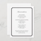 フォーマル結婚式招待状宿泊カード ポストカード (正面/裏面)