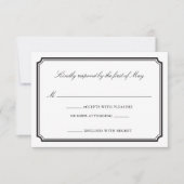 フォーマル結婚式招待状RSVPカード 出欠カード (正面)