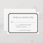 フォーマル結婚式招待状RSVPカード 出欠カード (正面/裏面)